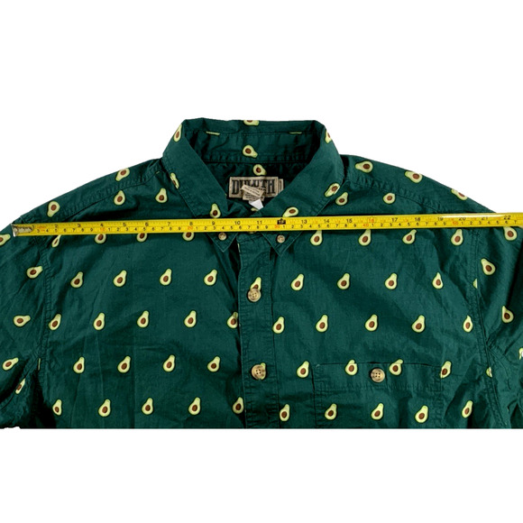 Duluth Trading Men's XL Tall Green Avocado Print Relaxed Fit Short Sleeve - Picture 9 of 10